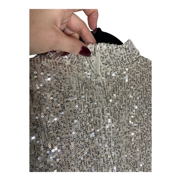 NWT 7 For All Mankind Sequin Snap Button Closure Bodysuit-sz Small - Picture 7 of 12